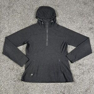 Outdoor Research Womens‎ Medium Grey Hooded Pullover Half Zip Pockets Athleisure
